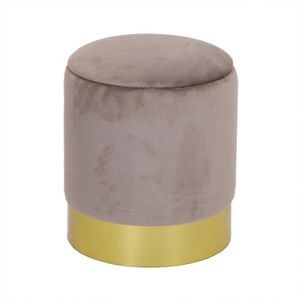Pouf Rond Velours Bicolore 36 Cm Prune Rose Achat Vente Pouf