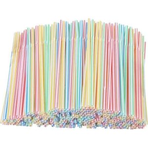 Pour enfants et adultes Lot de 500 pailles pliantes multicolores 500 pièces 