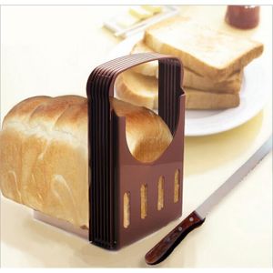 Coupe de pain et support de découpage en dés Diviseur de pain Toast Trancheuse de coupe Moule de cuisine Sandwich Guide de tranchage Outils pliables avec 4 épaisseurs 