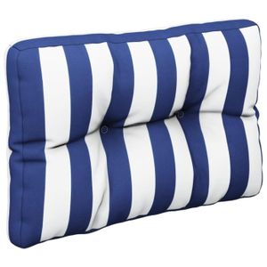 COUSSIN Coussins de chaises/canapés - Coussin de palette rayures bleues et blanches 60x40x12 cm tissu Mothinessto LY0525