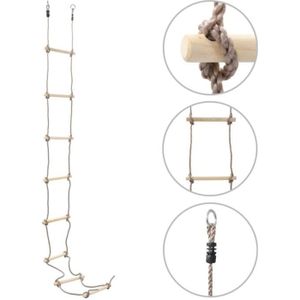SANDOW - SANGLE vidaXL Échelle de corde pour enfants 290 cm Bois