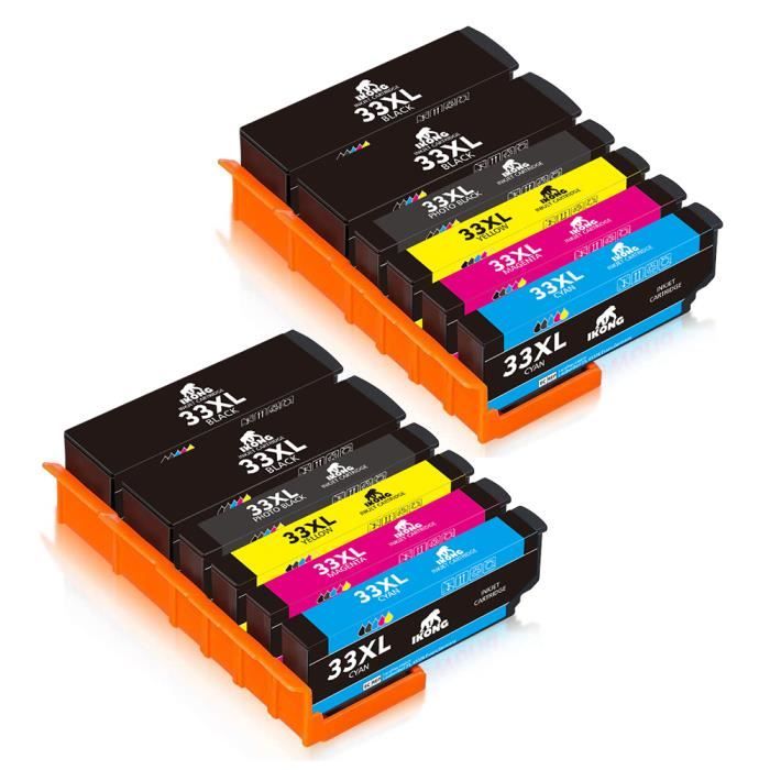 Lot de 10 cartouches noirs (18,2 Ml) et couleurs (14 Ml) compatibles pour EPSON  603 XL, XP-2100 2105 3105 - Jumao - Cartouche d'encre - Achat & prix
