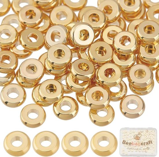 30 Perles Espaces En Forme De Cœur Plaqué Or 18K – Pour Création Bijoux Bracelet, Collier