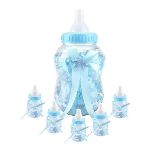 30 Bouteilles Bonbons Bébé En Forme De Biberon - Faveurs Baptême, Anniversaire - Déco Rose Ou Bleu - 5