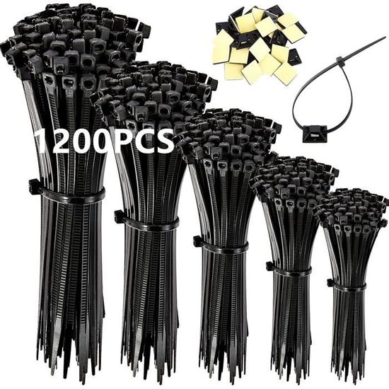 100 Pièces Colliers Serre-Cable, Serre Cable Plastique, Serre Câbles Nylon, Attaches Zippées En Nylon Autobloquantes, Pour Bureau, Maison Et Extérieur
