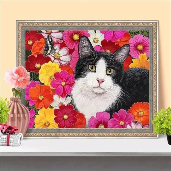 DIY Diamant-Perlenmalerei Mit Schwarzem Rahmen – Rose – 30x20 Cm – Komplett-Set Für Erwachsene – 3D-Edelsteinkunst – Als Geschenk Oder Deko – Handarbeit