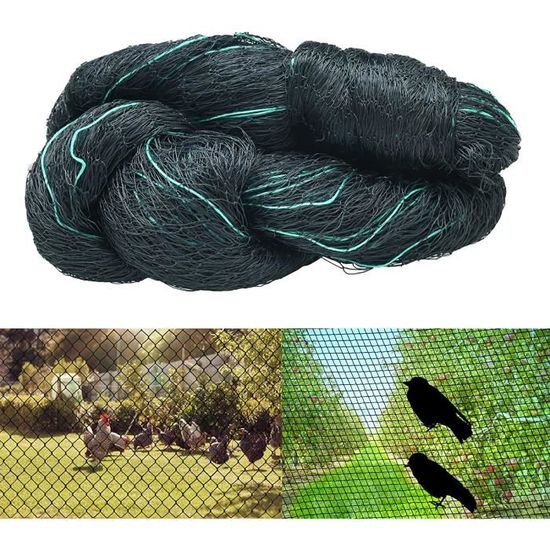 Filet Anti-Oiseaux 7,5x15 M (2 Pièces) – Maillage 5 Cm – Protection Jardin, Potager, Bassin – Réutilisable
