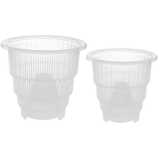 Pots clairs d'orchidées avec trous et coupelles pour le rempotage, 8 paquets de pots de