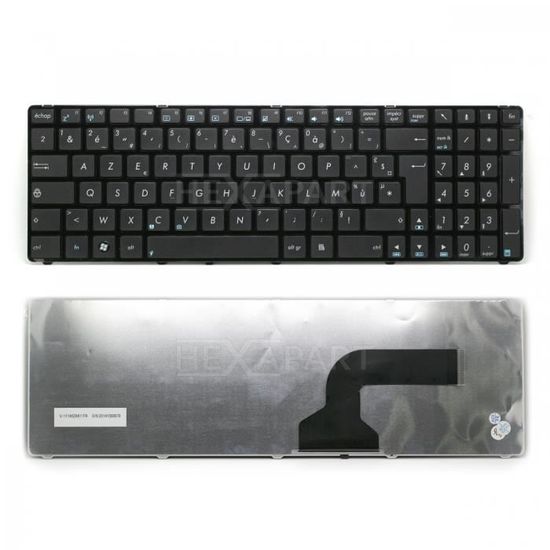 Clavier AZERTY Français Pour Asus X53E, X53S, X53SC, Etc. - Modèle Chiclet Filaire Noir, Référence CL-191-X61AZN