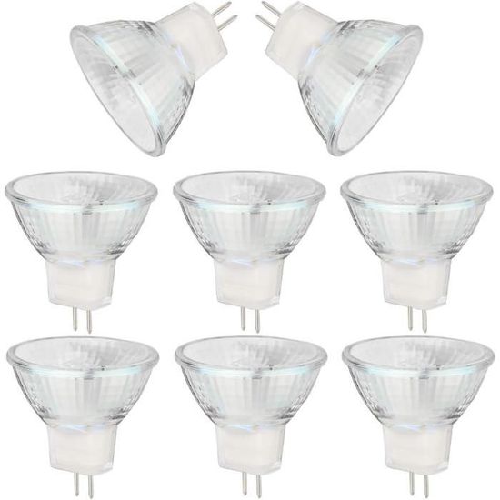 UGEFKMQ Ampoule Halogène Mr8 Lampes Halogènes Mr8 12V 6V, Projecteur Halogène 5W 10W 20W 35W, Petit Mini Projecteur Mr8, 1 Pièce,12V,10W