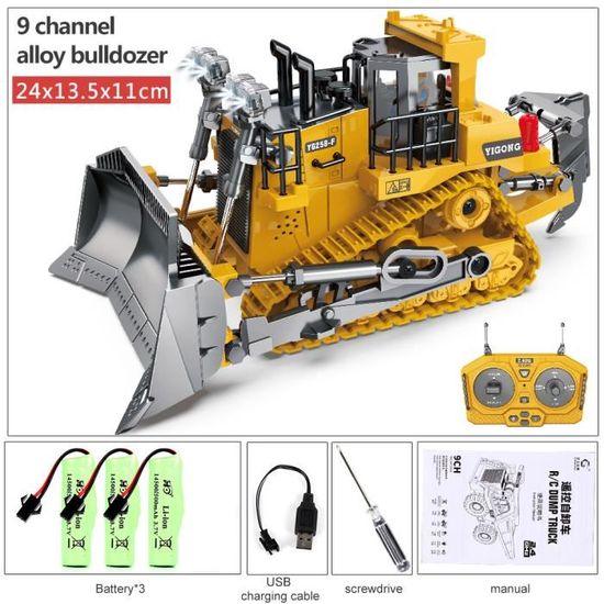HUINA Bulldozer Radiocomandato scala 1/24 RTR 9CH - [CH3501 HUINA Bulldozer Radiocomandato scala 1/24 RTR 9CH - [CH3501