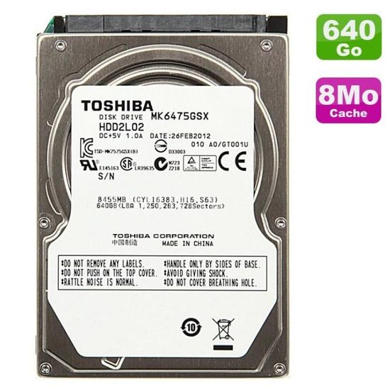 Disque Dur 640go Sata 2 5 Toshiba Mk6475gsx Pc Portable 8mo Prix Pas Cher Cdiscount