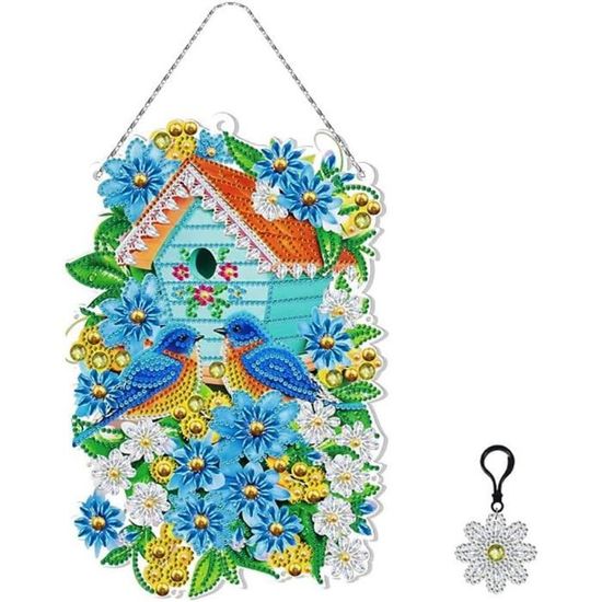 Lxmsja 5d Chien Diamond Painting Pendentif Avec Chaîne, Kit Diamond Painting Tournesol Adulte Enfant, DIY Diamant Couronne Porte Exterieur Jardin Maison Cadeaux Décoration D'Halloween