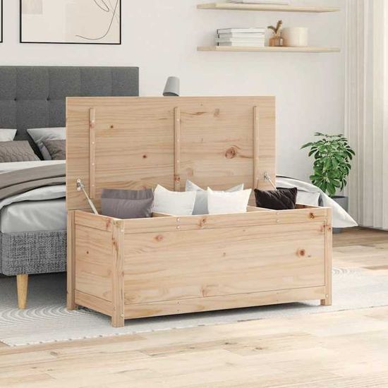 Boîte De Rangement Bois Massif De Pin - 109x36,5x33 Cm - VidaXL (neuve)