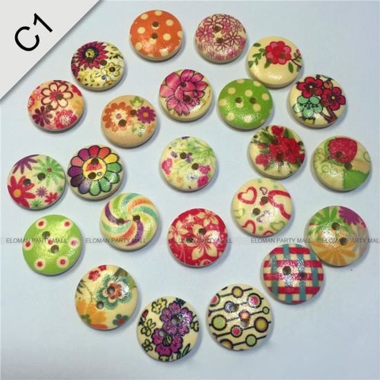 Lot De 50 Boutons Ronds 6mm à 2 Trous - Assortiment De Couleurs Pour Scrapbooking Et DIY