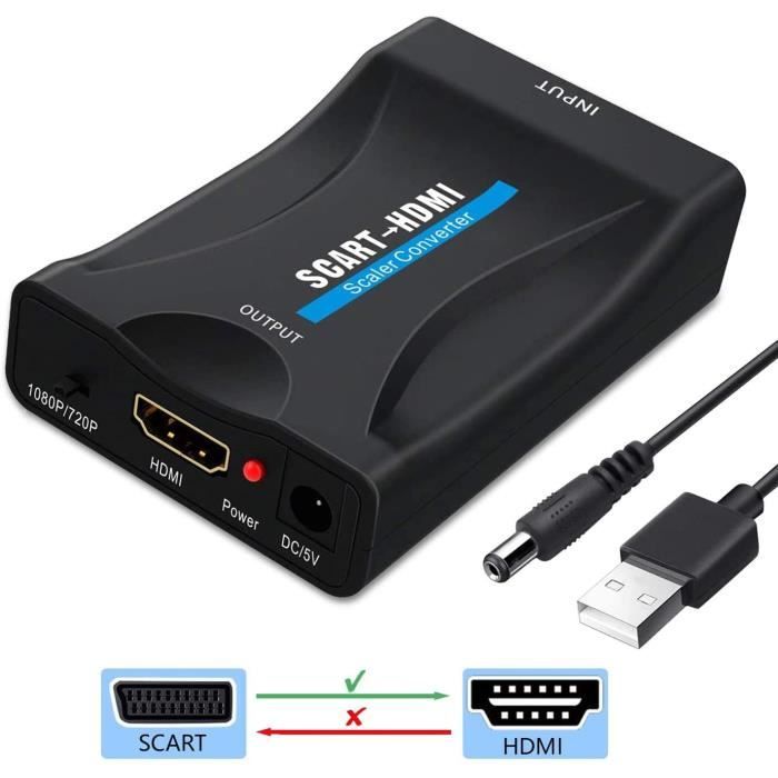 Scart to HDMI Converter AdapterScaler Video Audio Cable Support HDMI