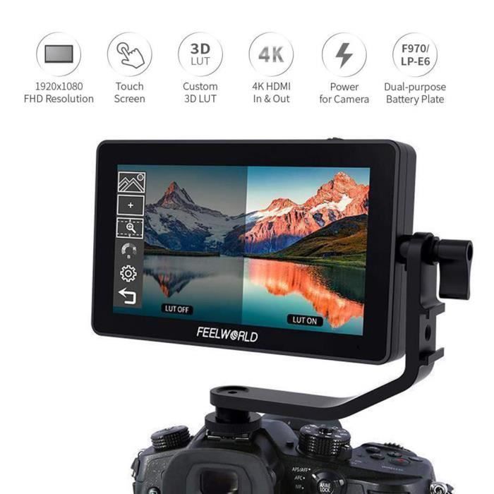FEELWORLD F6 plus 5.5inch Suppor 4K 3D appareil photo reflex numérique Moniteur champ pour appareil photo reflex numérique