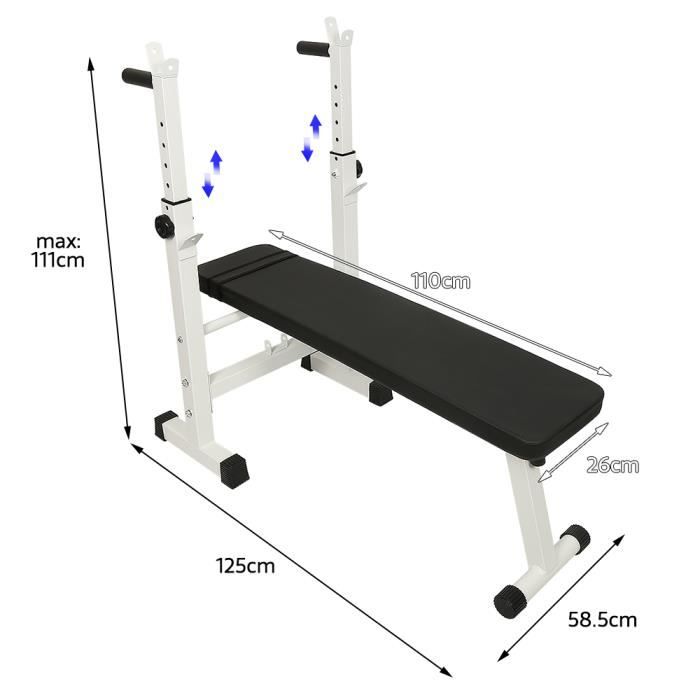 BULAlye® Banc de Musculation Multifonction ,Réglable Pliable Inclinable Fitness pour Entrainement