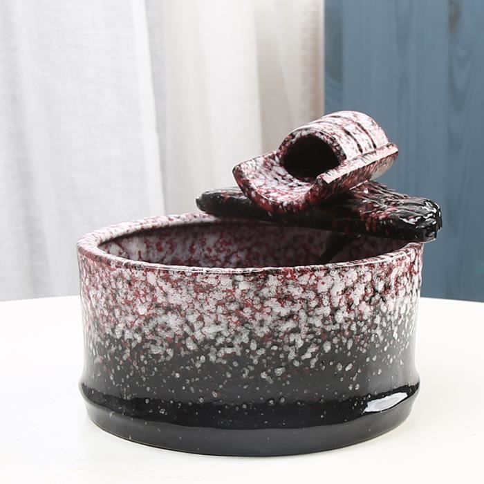 Céramique Fontaine à Eau pour Chat et Chien, 1.5L Fontaine à Eau Silencieux pour Animaux, Distributeur Eau pour Chat et Chien（Rouge