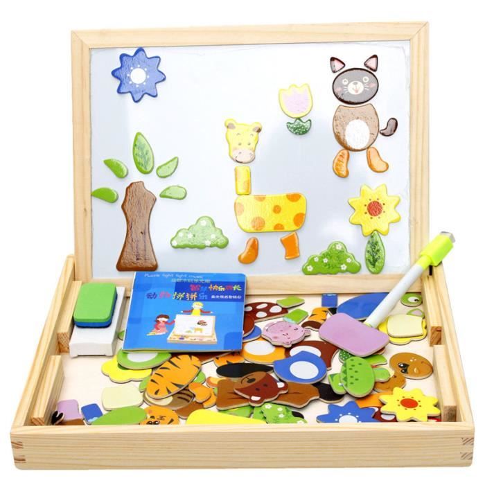 Thème Animaux de Forêt - Tableau d’Enfant Magnétique Puzzles en Bois Coloré Jouet Éducatif Cadeau Pour Enfant Bébé Mixte