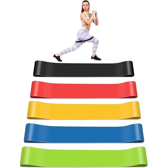 Lot de 5 bandes élastiques de musculation pour entraînement - Bandes de fitness - Pour l'exercice des bras, des jambes et des [339]