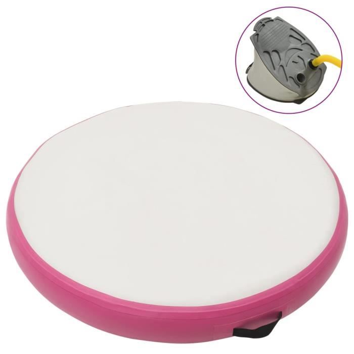 Tapis de gymnastique gonflable avec pompe Contemporain - Tapis de yoga Tapis de Sol Fitness 100x100x10cm PVC Rose Economique #468649