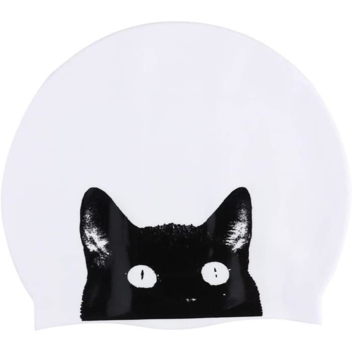 Bonnet de bain RTBLE Enfants Chat Imprimeacute Bonnet de Bain Silicone Eacutetanche Dessin Animeacute Bonnets de Bain Chapeaux d325