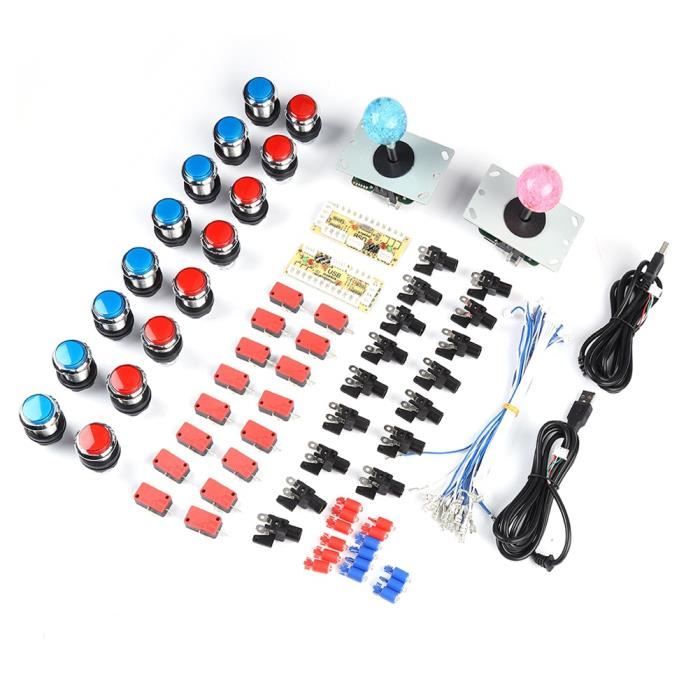 YOSOO Kit de faisceaux de pièces d'arcade Accessoires pour Arcade Zero Delay USB Encoder DIY Kit Set Jeu Câble USB Bouton LED