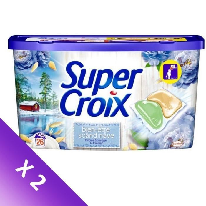 SUPER CROIX Lessive Duo-caps Bien-être Scandinave - 26 doses - Lot de 2