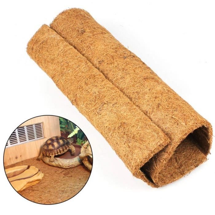 Tapis de Coco Fibre Reptile Terrarium Liner Litières Substrat Terrarium pour Reptiles et Amphibiens 80 x 40 cm - Marron