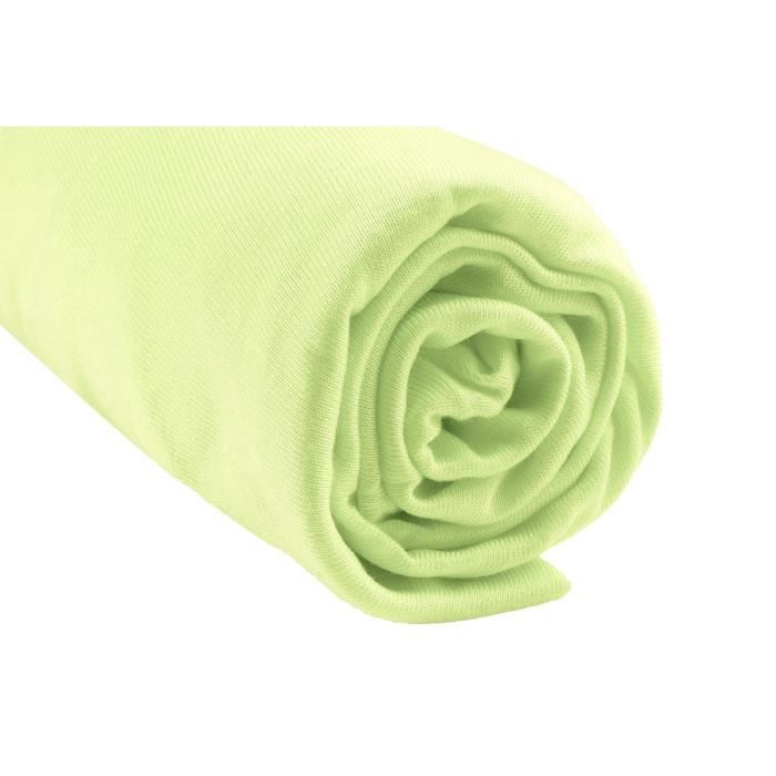 Drap housse viscose Bambou lit deux places 140x90 / 140x200 (Vert anis)