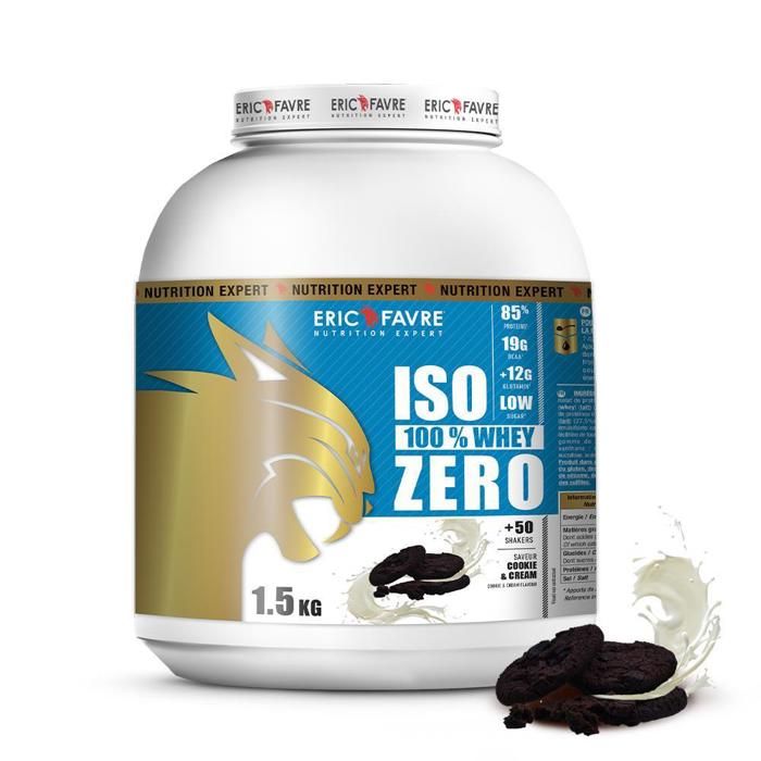 Eric Favre - Iso Zero 100% Whey Protéine - Proteines - Cookies & cream - 1,5kg