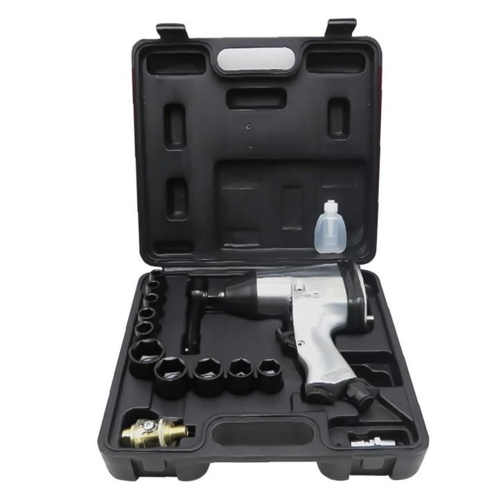 Clé air pneumatique Kit pneumatique Outils électriques Ensemble pneus Retrait Clé à chocs 1-2 Kit 35KG Grand couple écrou Manches