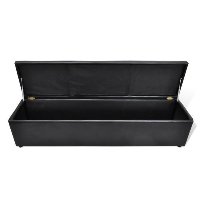 Banc Banquette Coffre de Rangement Noir taille large organiser jouets chaussures design élégant portable confort pratique