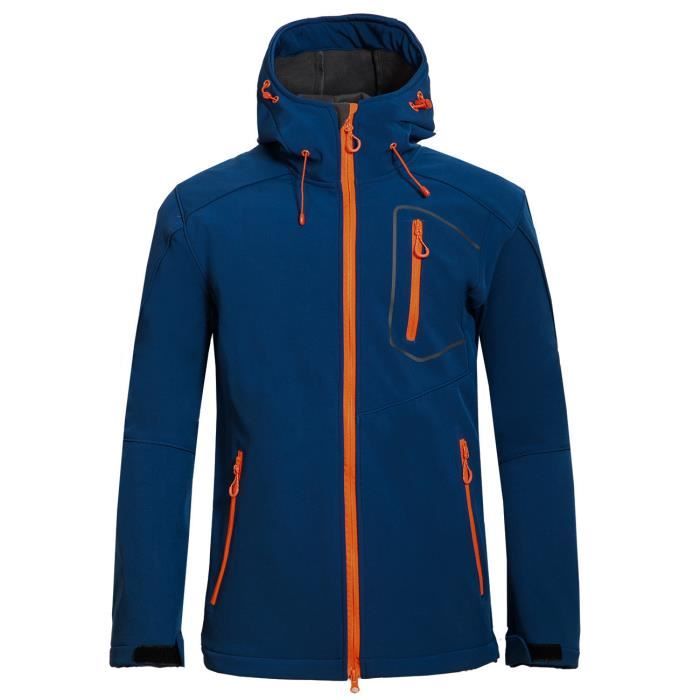 Veste Softshell Homme À Capuche Randonnée Coupe-Vent En Plein Air Déperlante LOGO personnalisable manteau soft shell