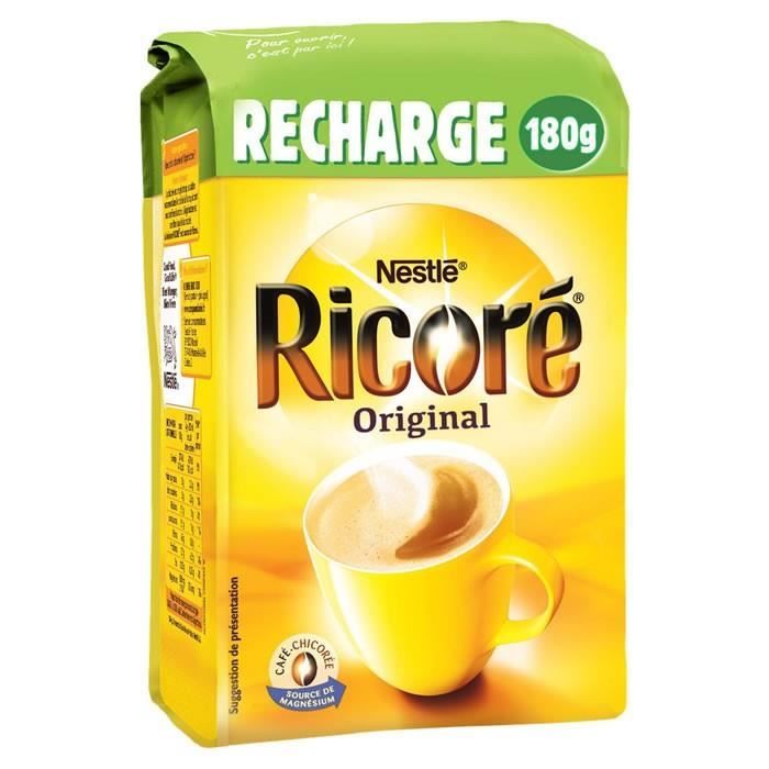 LOT DE 7 - RICORE : Recharge de café à la chicorée soluble 180 g