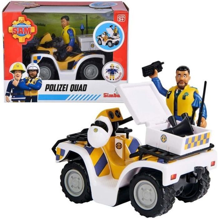 Sam Police Quad & Figure | Sam Le Pompier | avec la Figurine Policier Malcolm