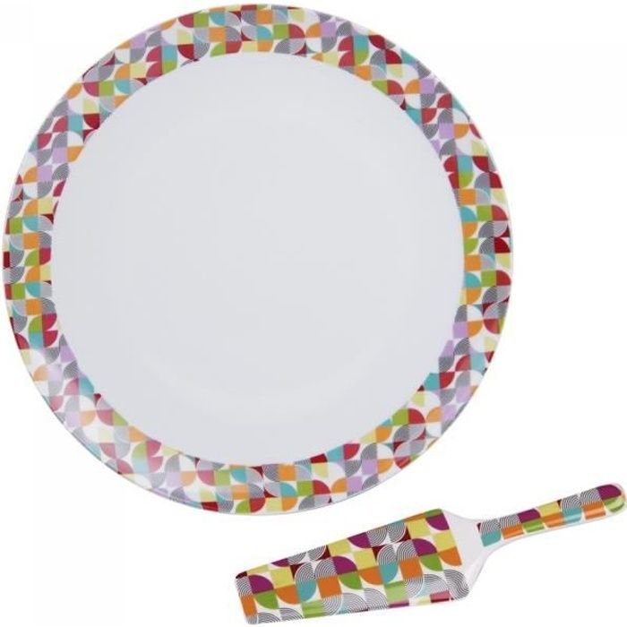Plat à tarte 31 cm avec pelle à tarte brazilia - Table Passion Blanc