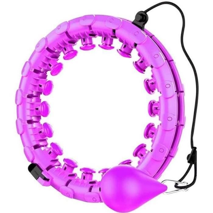 AWY31504-Hula Hoop,Cerceau de fitness pour adulte - Cerceau large et réglable avec picots de massage et 24 pièces amovibles