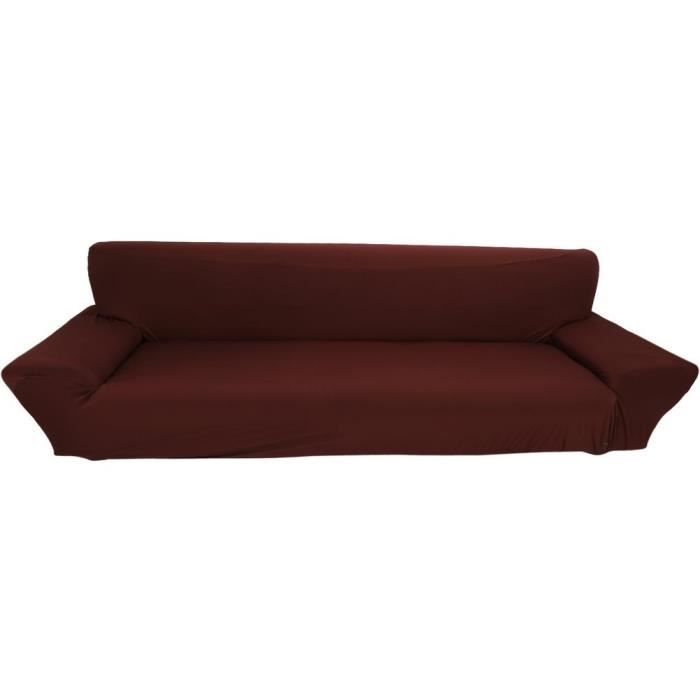 Housse de Canapé 4 places en Polyester 235-300cm Brun---SHY