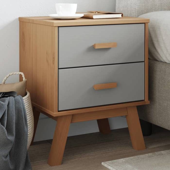 vidaXL Table de Chevet Armoire de Lit avec Pieds Table de Nuit avec Rangement Armoire de Nuit Chambre Moderne Gris et 358583