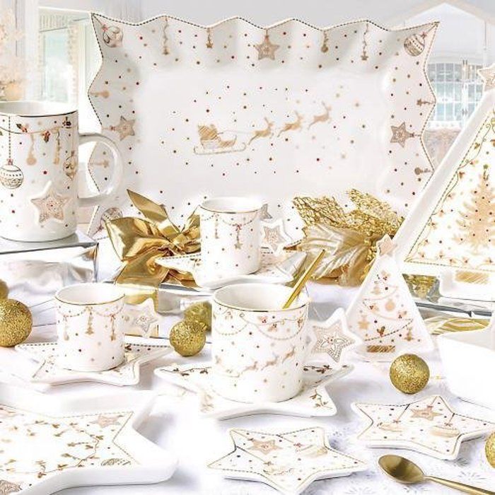 Plat - Easy Life - Christmas Light - Porcelaine - Blanc - Forme Sapin