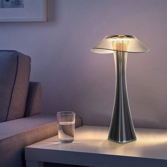 Homefire Lampe de table LED ，Touch Lampe de table à intensité variable de nuit rechargeable Lampe de chevet diurne dambiance