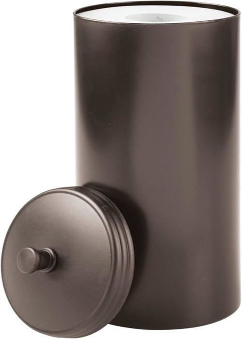 Dérouleur Papier Toilette Autoportant IDesign York Metal - Acier Inox, Couvercle, 3 Rouleaux - Design Fin Argenté - 11