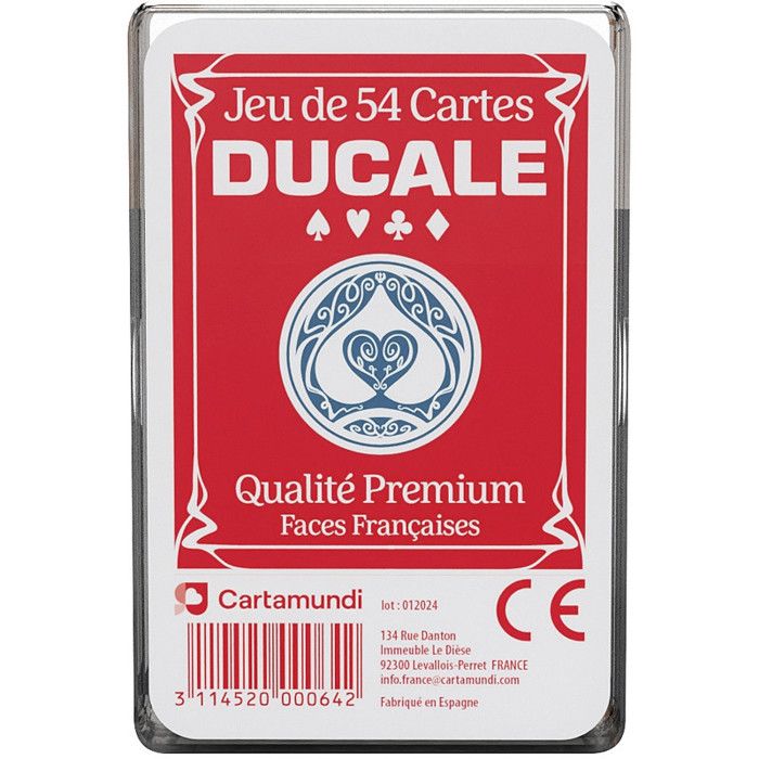 Carte de jeu - FRANCE CARTES - BTE 54 CARTES DUCALE BRE10043936 - 54 cartes premium - Laminé haute densité - Fabriqué en France