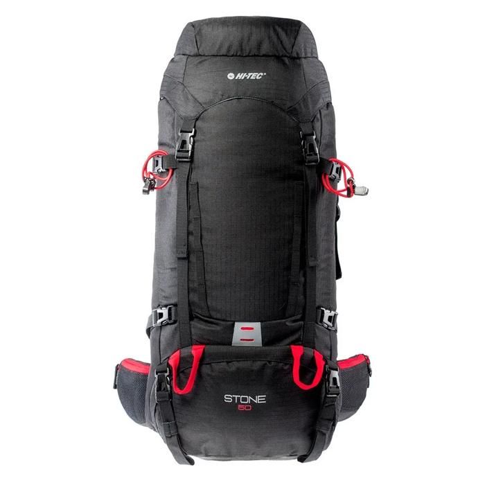 Sac à dos de randonnée - Hi-Tec - Stone 50 - Noir/Rouge - 50L - Système H2O Sac à dos de randonnée - Hi-Tec - Stone 50 - Noir/Rouge - 50L - Système H2O