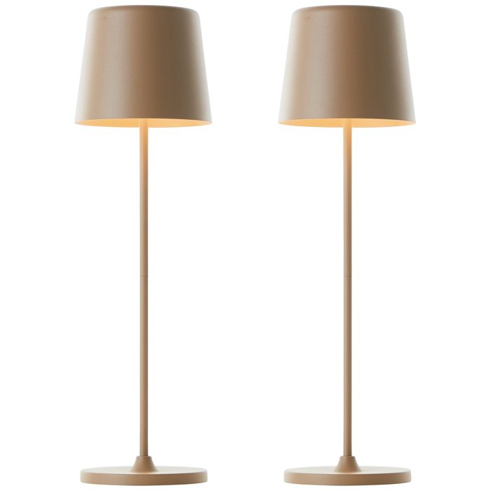 KAAMI lot de 2 lampes de jardin extérieures LED intégrée 2W cappuccino mat KAAMI lot de 2 lampes de jardin extérieures LED intégrée 2W cappuccino mat