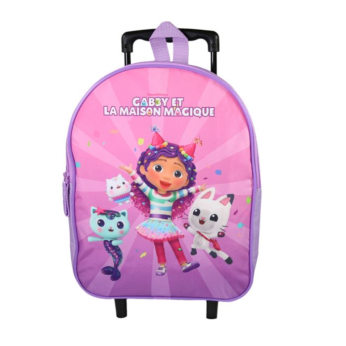 Sac à Dos Goûter Gabby Et La Maison Magique - 24 Cm Rose Pâle - 1 Compartiment Zippé, Bretelles Ajustables - Pour Petites Filles