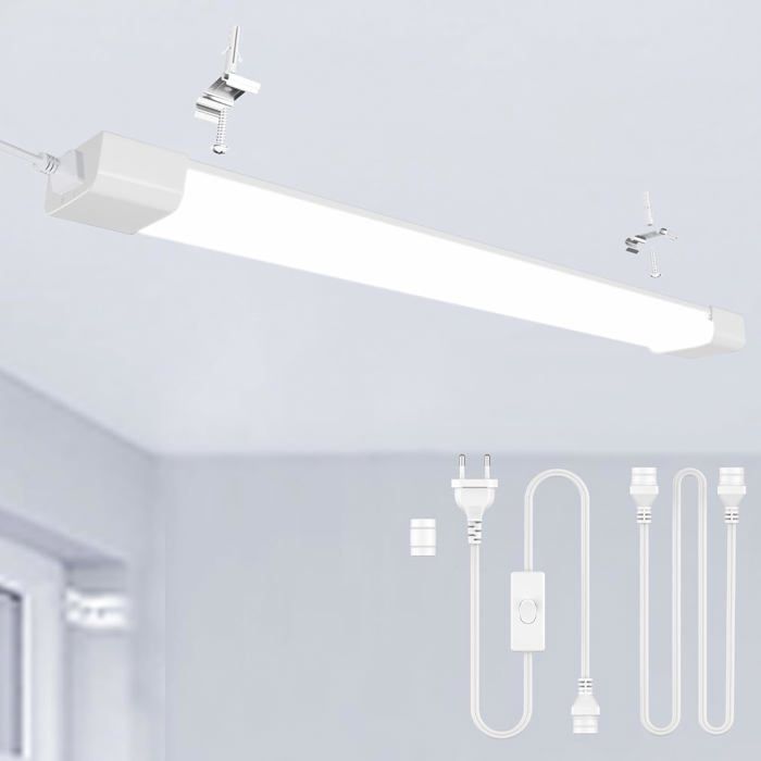Modlicht Tube Neon LED IP65 40cm - 18W 2000lm Blanc froid 6000K Lampe Pièces Humides Pour Salle de Bain/Cave