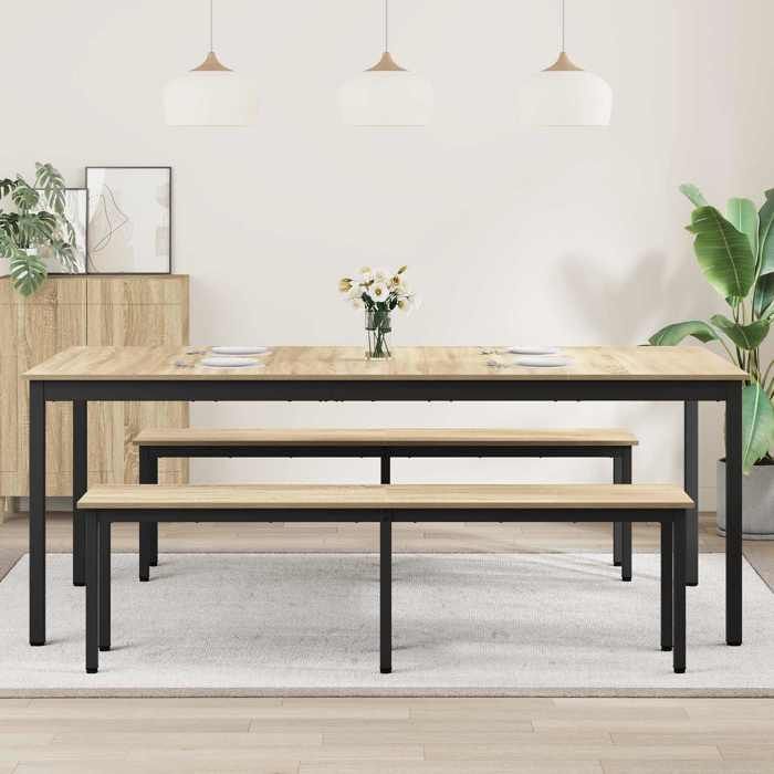 (NEW 2026)Table cuisine(Rectangle)SOLOMONGris Table de salle à manger - FAFA-TOP - Meuble de salon - / Table de repas - Bois ding